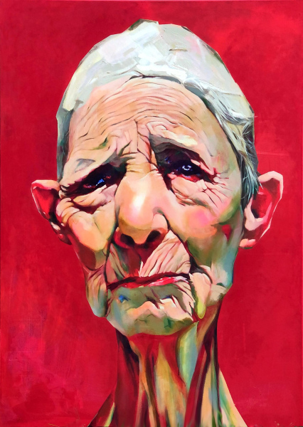 Lady in Redacrylic/canvas, 140x100 cm, 2024